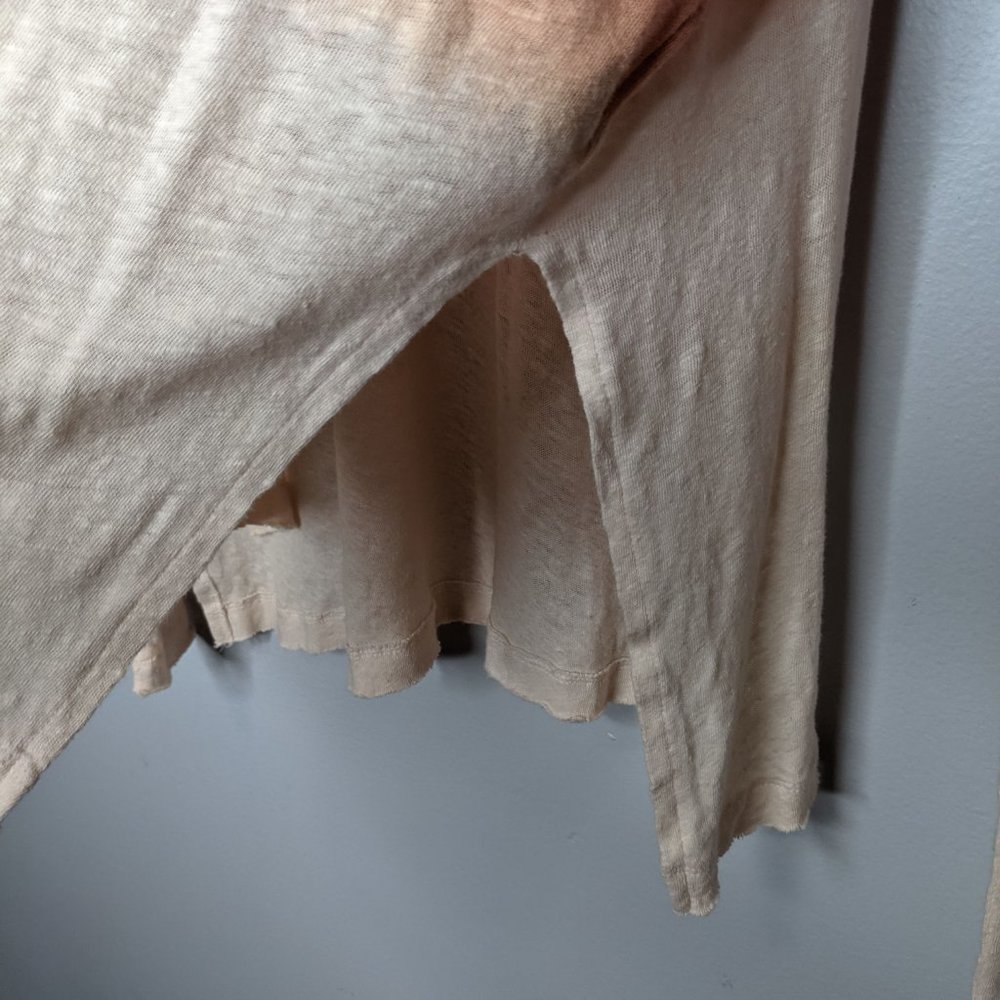 Free People Orange We The Free Starry Night Long Sleeve Linen Cotton Tee Size S - Picture 4 of 9